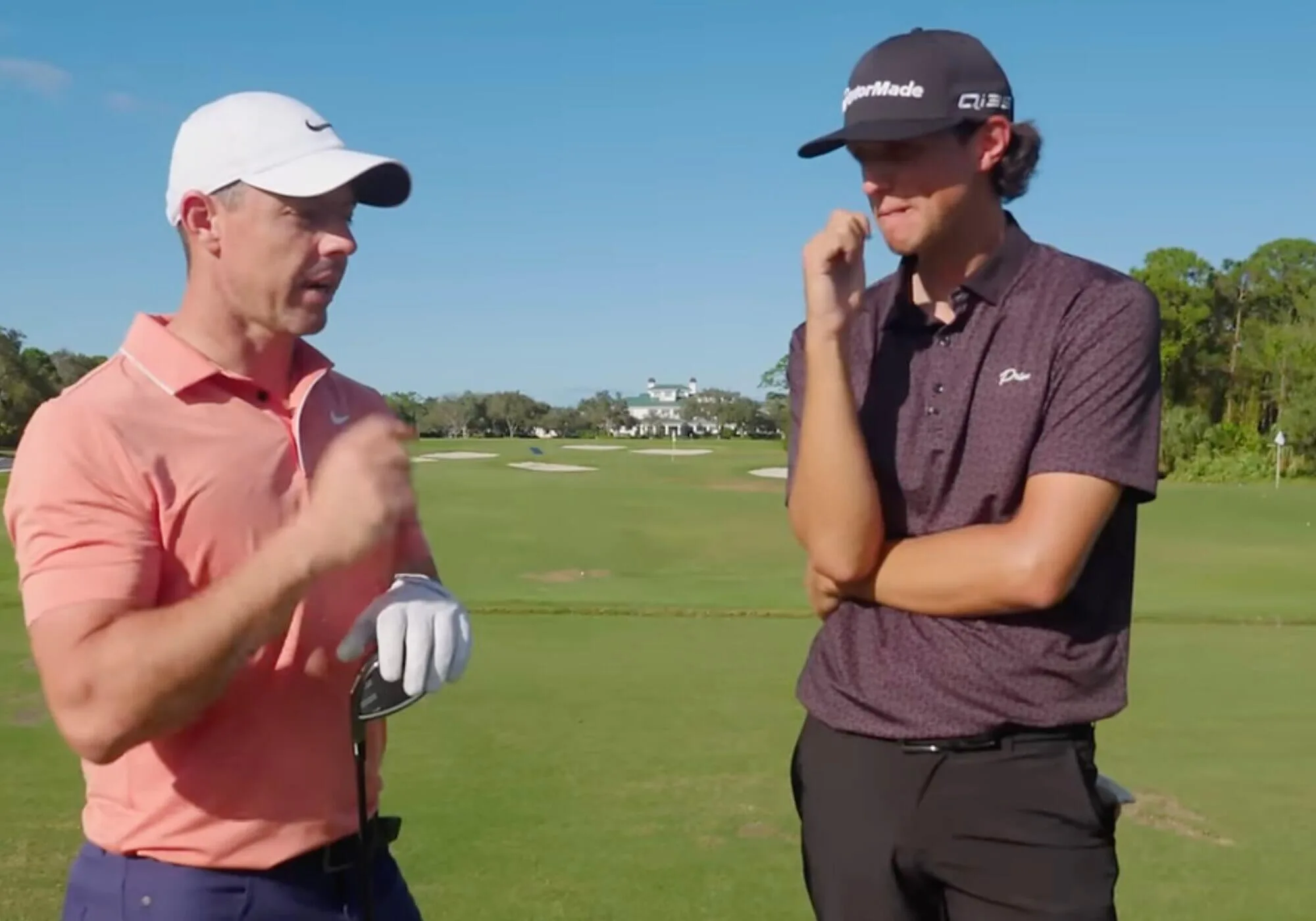Grant on the course with Rory