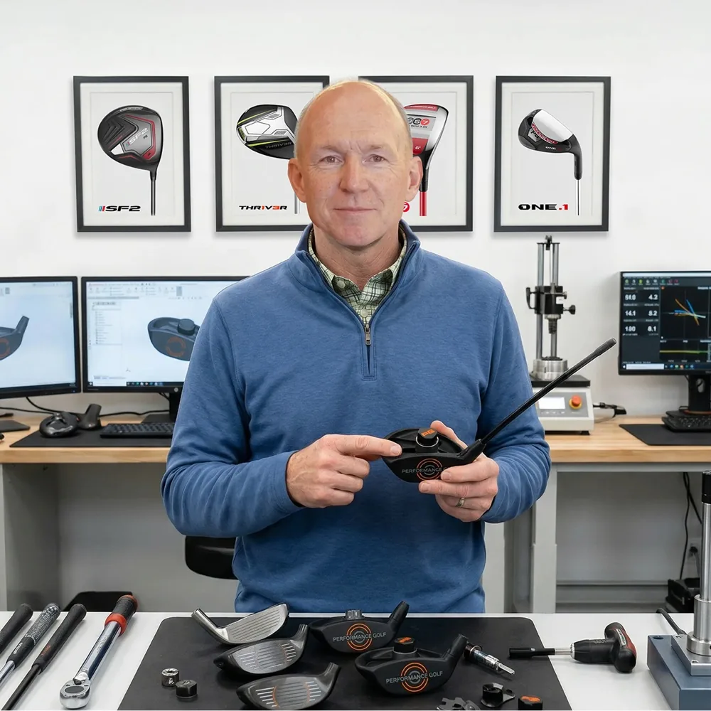Chris McGinley in his equipment lab